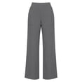 thumbnail image 7 of ClodeEU Women's Linen Cotton Blend High Waisted Wide Leg Pants,Casual Trousers with Pockets a-Gray,Women's Plus M, 7 of 7