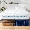 thumbnail image 3 of Bare Home Adjustable Wrap Around Bed Skirt - 15 Inch Drop - Easy Fit - Ruffle Pleats - Twin, Dark Blue, 3 of 10