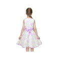 thumbnail image 5 of Girls Dress Purple Floral Big Swing Round Neck Party Classic Sleeveless 10 Years, 5 of 7