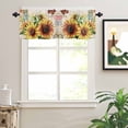 thumbnail image 2 of Watercolor Sunflower Butterfly Valances for Windows Vintage Letter Texture Rod Pocket Curtain Valance Window Treatment Short Curtains for Kitchen Living Room, 42"x12", 2 of 5