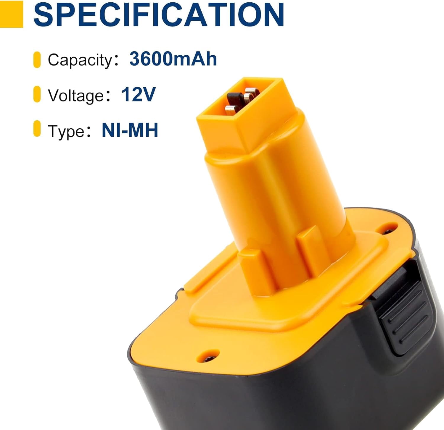 2PACK 12V 3.6Ah Ni-MH Replacement Battery Compatible with Dewalt 12v Battery DW9071 DW9072 DC9071 DE9037 DE9071 DE9072 DE9074 DE9075 152250-27 397745-01 Cordless Power Tools & 1x DC9310 Charger
