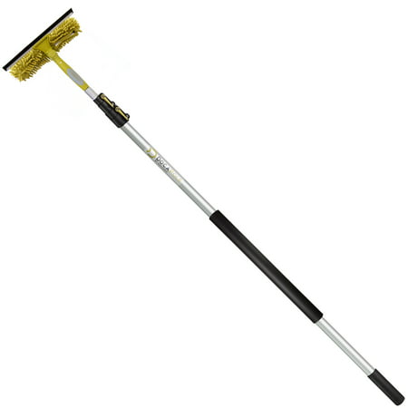 DocaPole 5-12 Foot Extension Pole + Squeegee & Window Washer Combo // Telescopic Pole for Window Cleaning // Includes 3 Sizes of Squeegee Blades // Extension Pole for Cleaning Windows (Best Squeegee For Window Cleaning)