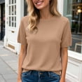 thumbnail image 4 of mgoYE Womens Cap Sleeve Crop Tops Cotton T Shirts Crewneck Loose Fit Short Sleeves Tee Summer Fashion Clothes T-Shirts for Women(Gold,2XL), 4 of 5