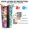 thumbnail image 3 of Colorful Floral Pattern 10oz Tumblers Stainless Steel Tumbler with Lid and Straw,Vacuum Insulated Double Wall Travel Tumbler Cups with Cleaning Brush for Coffee, Tea, 3 of 4
