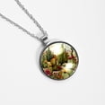 thumbnail image 4 of Cactus Stunning Circular Glass Pendant Necklace for Women - Elegant Womens Necklaces, Necklace, 4 of 5
