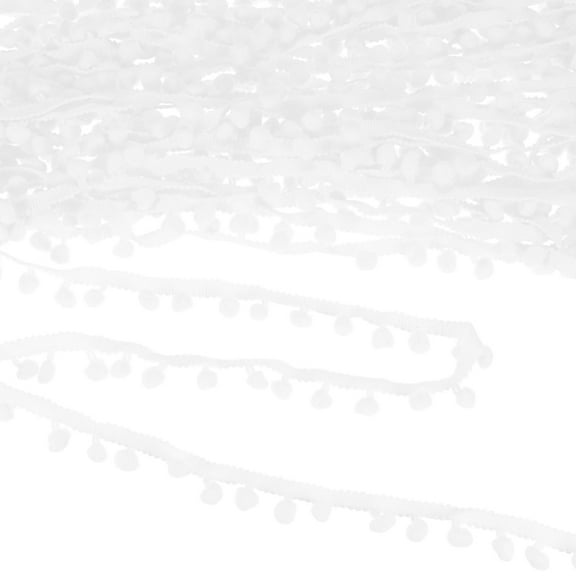 Uxcell Pom Pom Ball Fringe Trim, 10 Yards 8mm Mini Pom Pom Trim Ribbon for Home Decoration/DIY Crafts, White