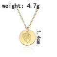 thumbnail image 4 of Collar de moneda de oro para mujer shaofei colgante floral mes de nacimiento, 4 of 5
