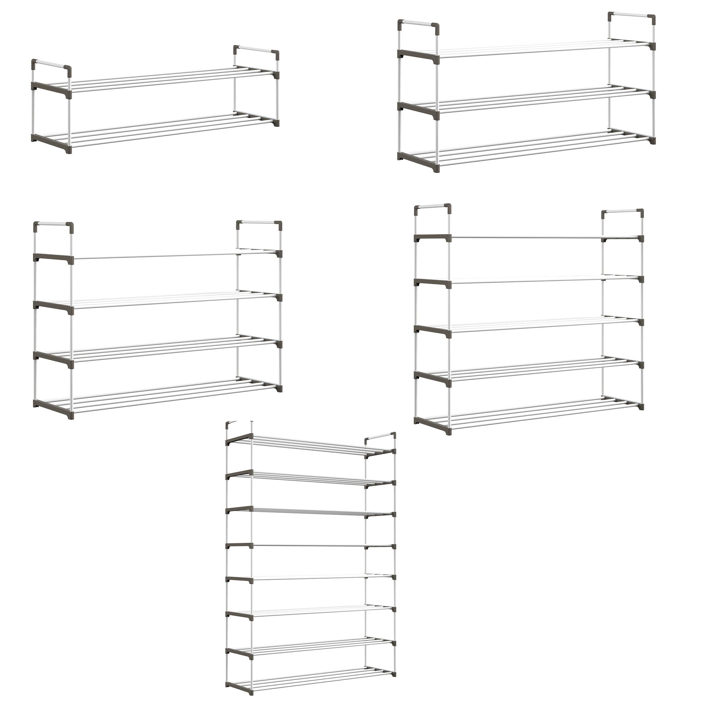 Home-complete 8 Tier Shoe Rack For 40 Pairs White : Target