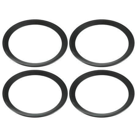 Unique Bargains 4 Pcs 8" Subwoofer Speaker Rings Cover Spacers Decorative Circle Without Mesh Grille ABS Black