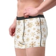thumbnail image 2 of Picia gold Snowflake print Pattern Men’s Boxer Briefs – Soft & Breathable Underwear, Stretchy & Comfortable Fit, Supportive Pouch Design, Moisture-Wicking-Small, 2 of 5