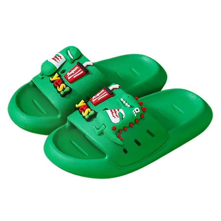 

Cathalem Big Girl Slippers Size 8 Slippers Boys Girls Shower Sandal Summer Dinosaur Cartoon Non Toddler Christmas Slippers Girl Green 9 Years
