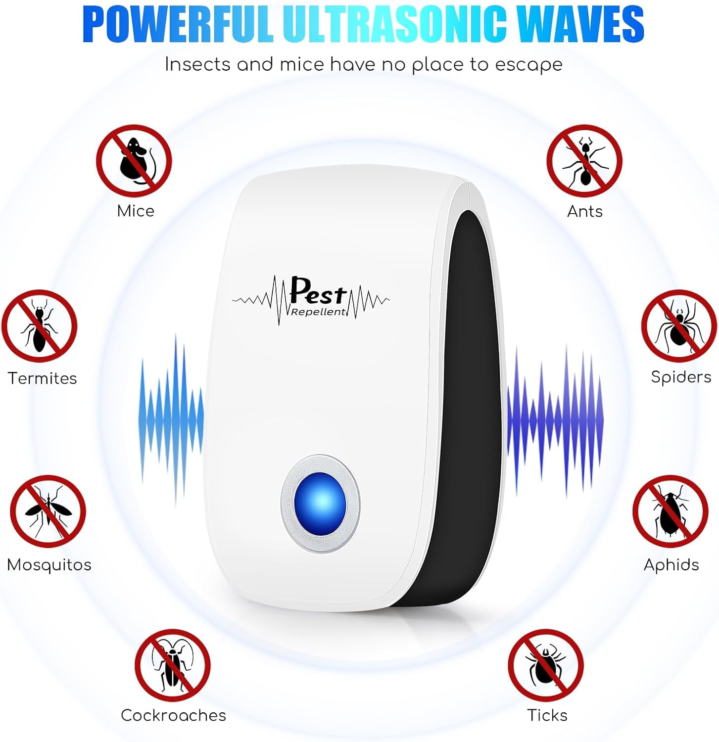 10Pack Ultrasonic Pest Repeller Electronic Mouse Repellent Ultrasonic Plug in Mice Repellent Indoor Sonic Electronic Plug in Pest Controlfor Insect,AntBugs,Spide,Rat,Cockroach (Red)
