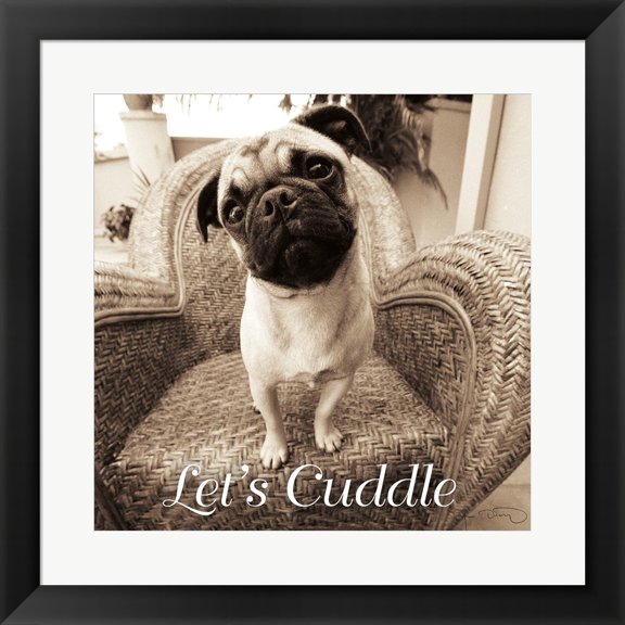 Great Art Now Wonder Lets Cuddle Sq Script 1 by Jim Dratfield Framed Wall Art 20"W x 20"H