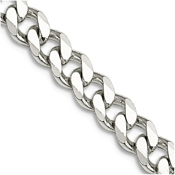 925 Sterling Silver Rhodium Plated 6mm Curb Chain Necklace 26 Inch Chain Necklace for Women and Men