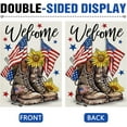 thumbnail image 3 of Welcome Memorial Day Soldier Boots 4th of July Patriotic Decorative Garden Flag, America Veterans Day Yard Outside Home Decoration, American Sunflower Outdoor Small Decor Double Sided 12 x 18, 3 of 6