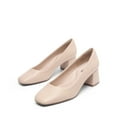 thumbnail image 3 of DREAM PAIRS Women's Low Chunky Heels Square Toe Pumps Comfortable Slip On Dress Shoes Wedding Party Office Shoes, 3 of 7