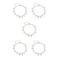 thumbnail image 3 of Sonducket Tobilleras ajustables en capas, tobilleras doradas y plateadas con borlas, tobilleras para mujer, cadenas para pies para vacaciones Plata 5Conjunto, 3 of 6