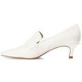 thumbnail image 3 of Journee Womens Celina Kitten Heel Loafer Square Toe Pumps, Widths Available, 3 of 10