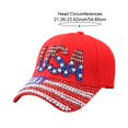 thumbnail image 2 of Jiibva American Flag Baseball Cap Sparkle Rhinestone USA Flag Trucker Hat Adjustable Hip Hop Hat for Men Women, 2 of 7