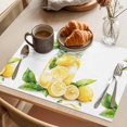 thumbnail image 3 of Summer Lemon Placemats Set of 8 Yellow Fruits Green Leaf Watercolor Place Mats Indoor Wipeable Table Mats Washable Cloth Dining Table Placemats for Kitchen Holiday Party Home Decor 13x19 Inch, 3 of 9