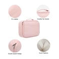 thumbnail image 3 of TSV Travel Makeup Bag for Women, Portable Cosmetic Organizer Case with Brush Holder, Waterproof Toiletry Bag, Black/Pink/Beige, 3 of 5
