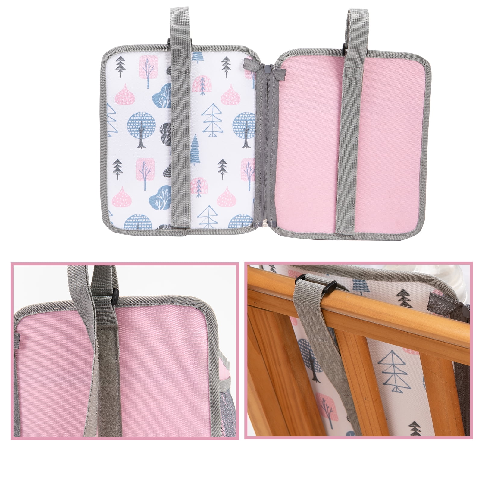 Baby Stroller Organizer Bag Bedside Caddy Diaper Storage Bin Hanging Storage Bag for Baby Bed/Baby Cart