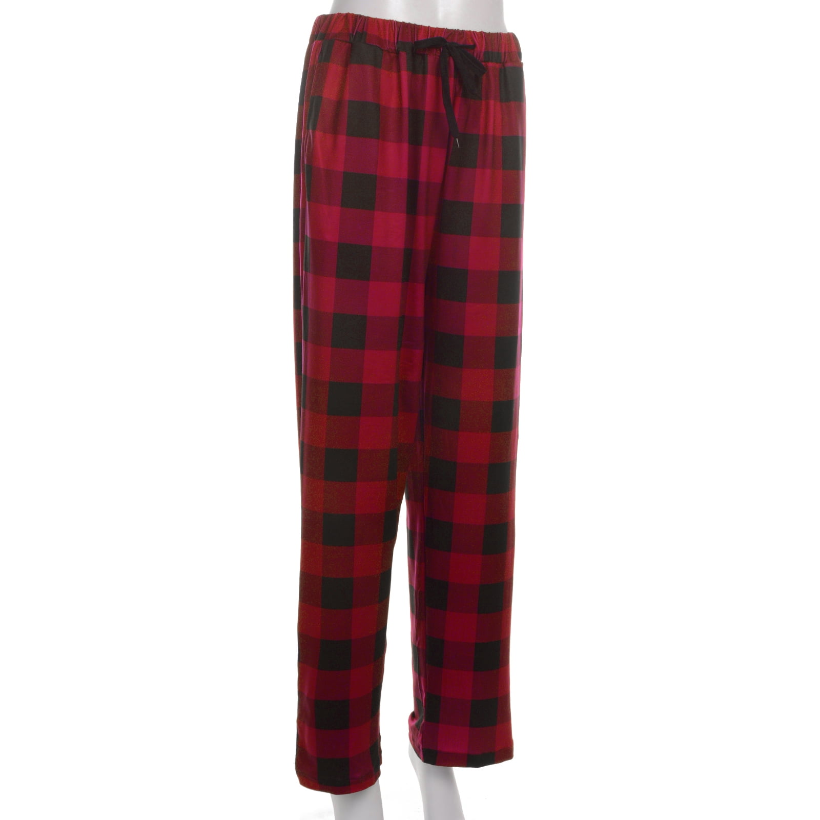 Men Casual Plaid Pajama Pants High 