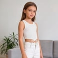 thumbnail image 6 of Coerni Girls Sleeveless Tank Top Tie Knot Front Tops T Shirts for Kids Crewneck Cute Casual Athletic Undershirt Crop Top Cute Vest, 6 of 7