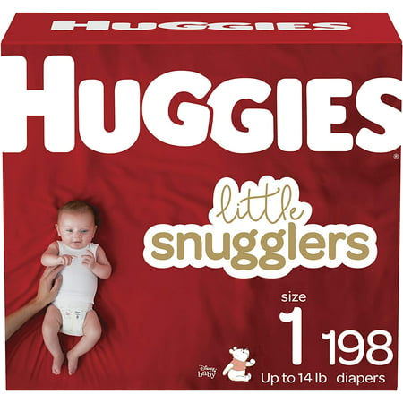 Huggies Little Snugglers Baby Diapers Size 1, 198 Ct