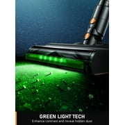 SUXIANGVAC Cordless Vacuum Cleaner, 30Kpa 8 in 1 Lightweight Stick Vacuum, Anti-Tangle Brush with Green Light, 40mins Runtime Rechargeable Vacuums for Hardwood Floor, Carpet, Pet Hair, Orange