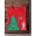 thumbnail image 3 of Funny Pine Tree Ironic Design Men Red T-Shirt, Male Medium, 3 of 4