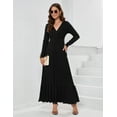 thumbnail image 5 of Women Long Sleeve Loose Plain Evening Maxi Dress Casual Long Dresses with Pockets, 5 of 9