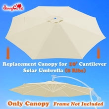 Replacement Canopy Cover for 10' Cantilever Patio Umbrella Offest Parasol Top Cover (Green)