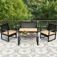 thumbnail image 1 of Gymax Ensemble de Mobilier d'Extérieur en Rotin Osier 4 Pcs, Ensemble de Conversation pour Patio avec Coussins, 1 of 10
