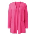 thumbnail image 4 of Baberdicy Cardigan Sweaters for Women, Women's Solid Color Long Sleeve Cardigan Fashion Temperament Loose Comfortable Cardigan Hot Pink 2Xl, 4 of 10