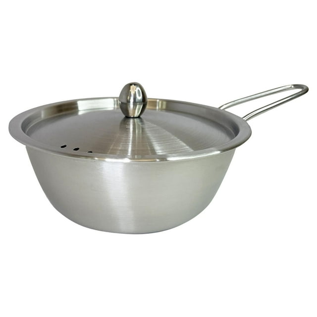 Tnarru Korea Ramen Pot Cookware Portable Soup Cooking Pot for Camping Picnic Noodle 17cm Single Handle