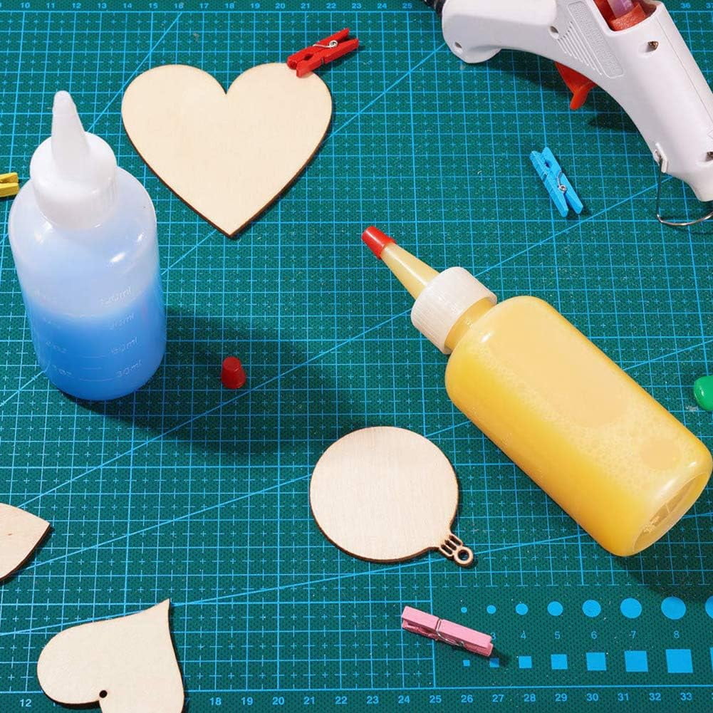16 Packs 4oz Plastic Squeeze Bottle Red Tip Cap Bottle with Measurement and Extra 16 Chalk Labels 6 Funnels 6 Droppers 6 Red Tip 2 Red Caps 1 Brush