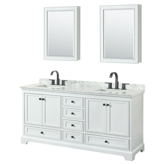 Wyndham Collection WCS202072DWBCMUNSMED Deborah 72" Free Standing Double Vanity Set -