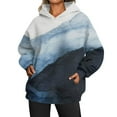 thumbnail image 1 of PENGXIANG Femmes Mode Quotidienne Polyvalent Décontracté Sweat-Shirt Col Rond Manches Longues Gradient Top Sweat-Shirts Bleu, 1 of 5