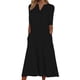 thumbnail image 2 of ICHUANYI ClearanceFashion Women Summer Printing Causal V-Neck Button Short Sleeve Vacation Pockets Dress(Black, XL) ICHUANYI WER202308040879, 2 of 5