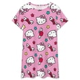 thumbnail image 3 of Hello Kitty Nightgowns for Women Short Sleeve Night Gown Soft Sleep Shirts Women's Sleepwear Print Sleep Dress, 3 of 7