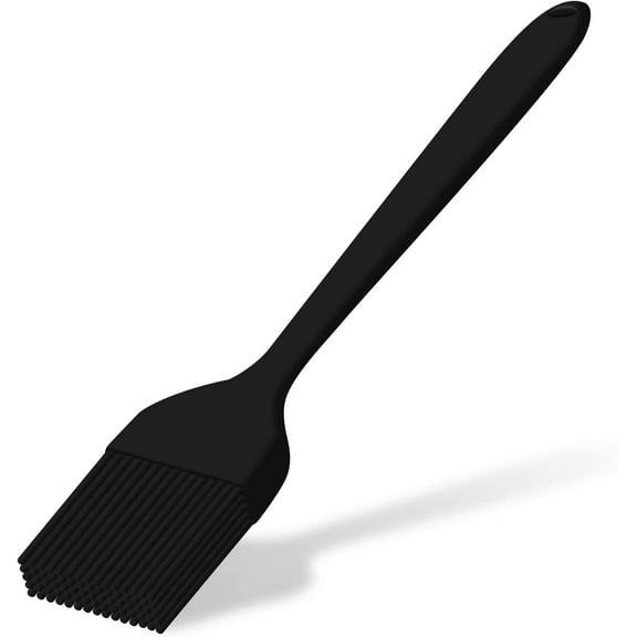 Silicon Basting Brushes, Heat Resistant Pastry Brushes, Spread Oil Butter Sauce Marinades for BBQ Grill Barbeque & Kitchen Baking, Cooking (L, Black)