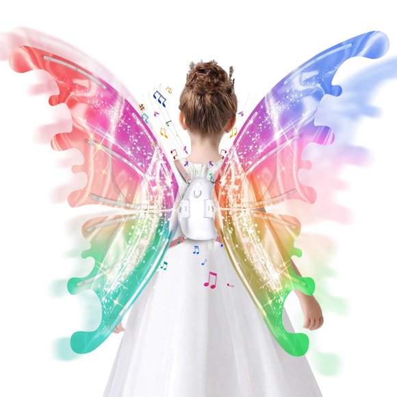 Maysida eléctrica Fairy Wings para niñas con LED y música