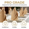 thumbnail image 3 of 12 Pack Jacquard Cloth Napkins, Washable and Reusable Table Dinner Napkins for Restaurant, Weddings and Parties Gold 18x18inch, 3 of 3