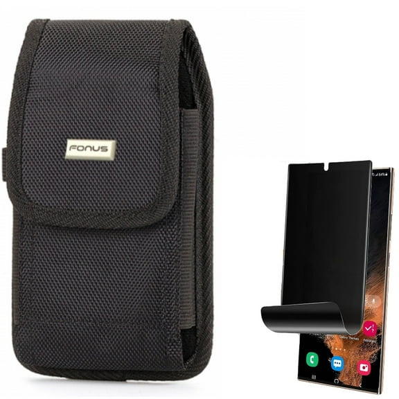 Case Belt Clip & Privacy Screen Protector for Google Pixel 6 Pro (6.7") - Combo with Swivel Holster Rugged Cover & TPU Film (Fingerprint Works) Anti-Peep Anti-Spy