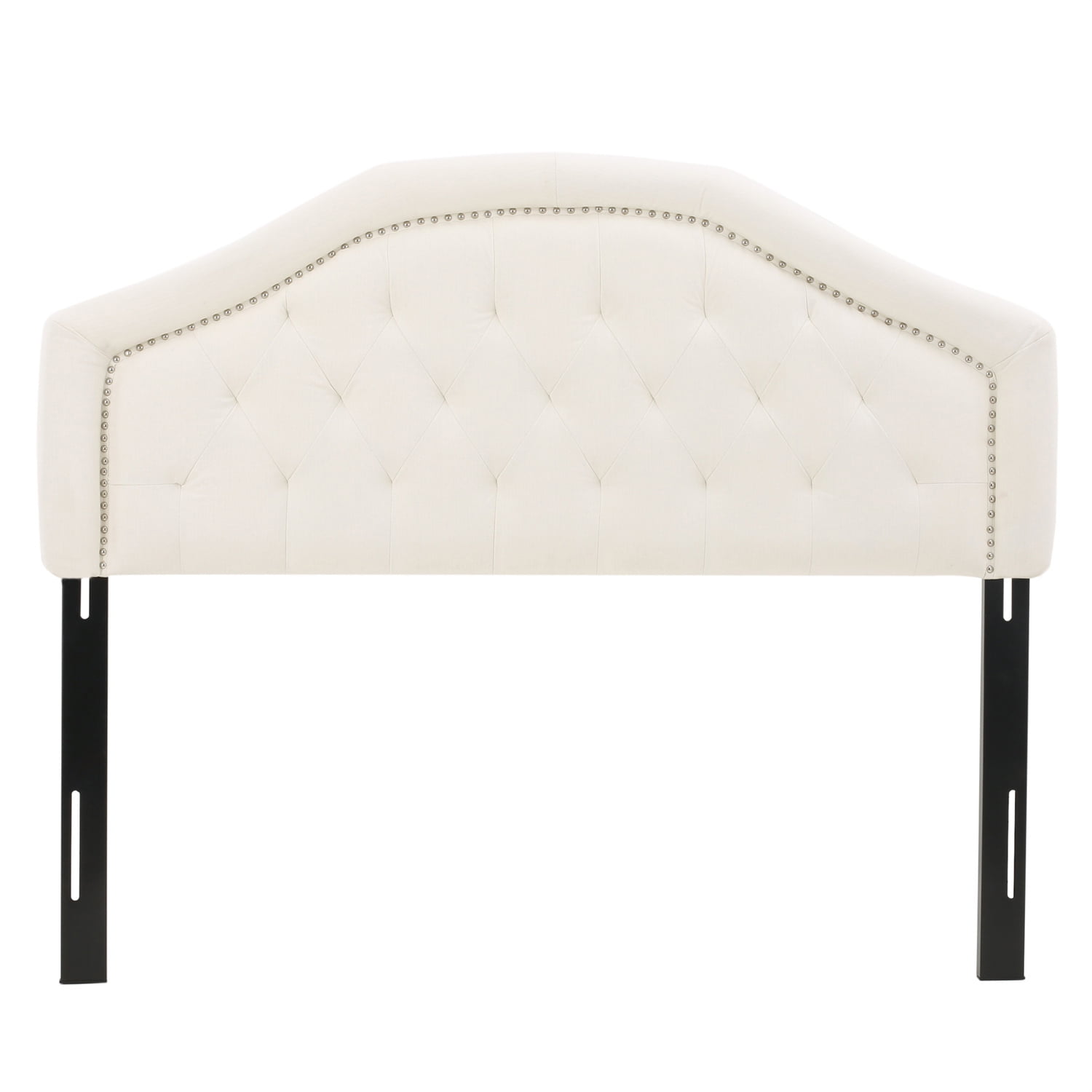 Kepooman Modern Transitional Headboard, Upholstered Button Tufted Headboard, Queen & Full, Beige Kepooman Modern Transitional Headboard, Upholstered Button Tufted Headboard, Queen & Full, Beige