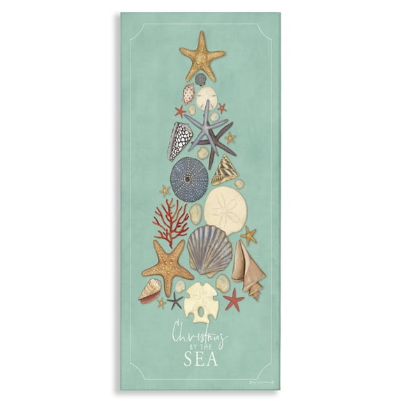 Stupell Industries Coastal Seashell Holiday Tree Canvas Art, 13 x 30, by Stephanie Workman Marrott