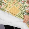 thumbnail image 3 of Oversized Wearable Blanket Hoodie,Pioneer Flower Floral Print Pattern Sherpa Blanket Hoodie with Super Pockets,Super Warm Fuzzy Pullover for Women & Men, 3 of 6