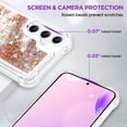 thumbnail image 5 of for Samsung Galaxy A14 Case, Shockproof Clear TPU Liquid Glitter Case for Galaxy A14 Case with 2 Screen Protectors, Bling Gold Glitters Case for Samsung A14 Case for Women, 5 of 7