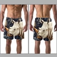 thumbnail image 3 of luoweisi Men's Beach Shorts Quick Dry Swim Trunks with Mesh Lining Abstract Rhinoceros 2XL, 3 of 5